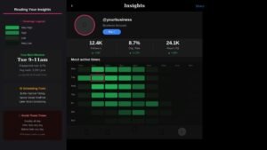 Instagram Insights showing when your audience is most active