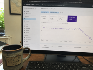 Google Search Console report showing website ranking decline for Salem Oregon website