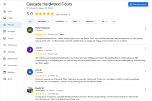 Alt: Google Business Profile showing customer reviews for Salem Oregon local business